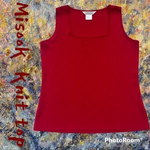 Misook Classic Red Sleeveless Knit Size S